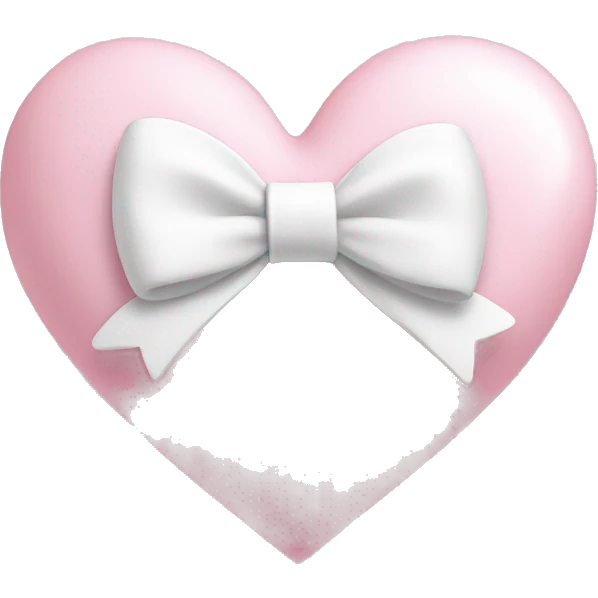 Pastel pink heart with white bow emoji