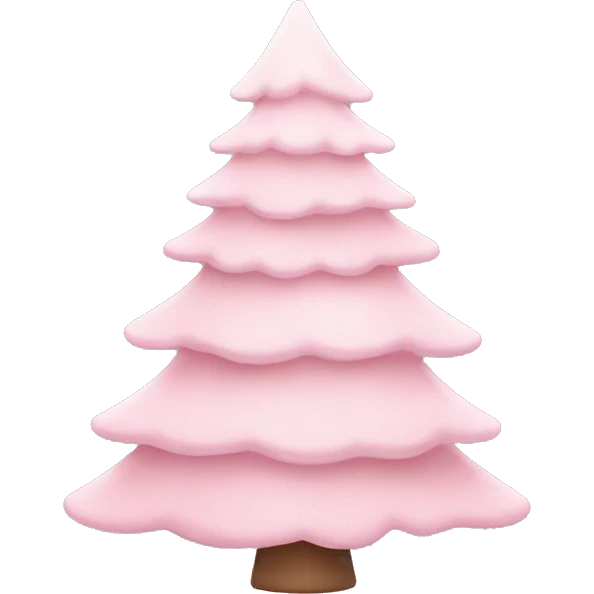 pastel pink christmas tree emoji