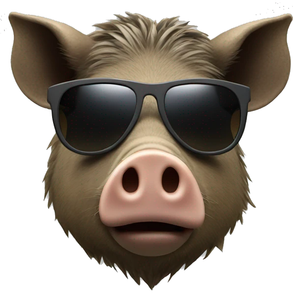 a boar head with sunglasses emoji