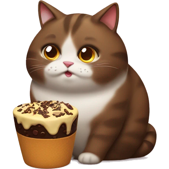 Fat cat eat chocolate emoji