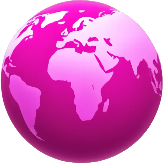 Hot pink earth globe emoji