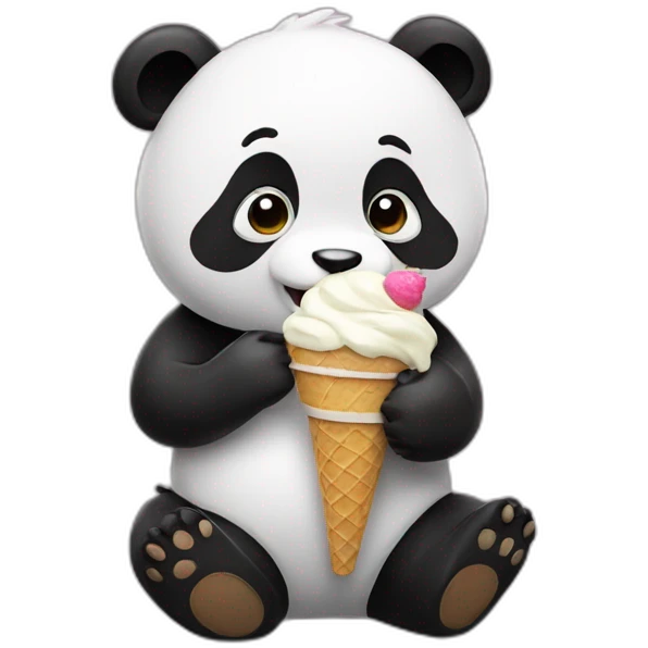 Panda eating ice cream emoji