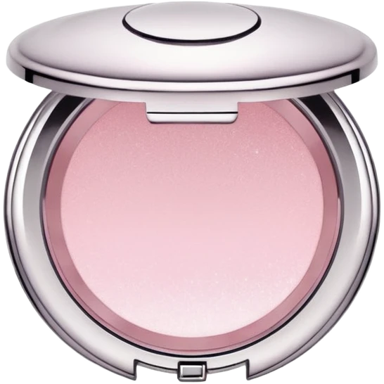 round powder compact, pastel colors, subtle sparkle emoji