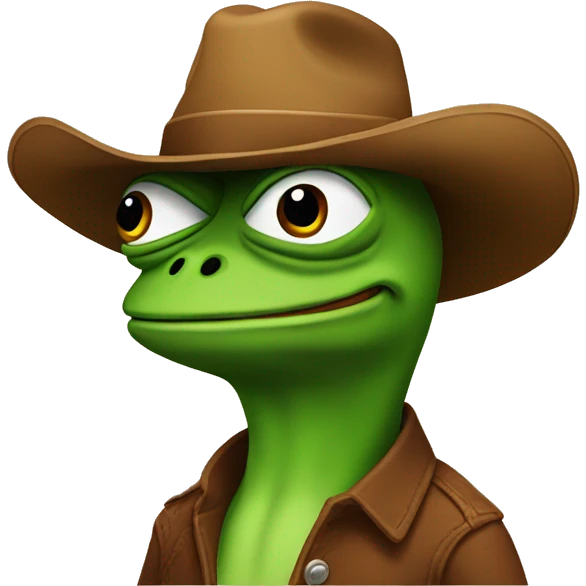 pepe wearing a cowboy hat emoji
