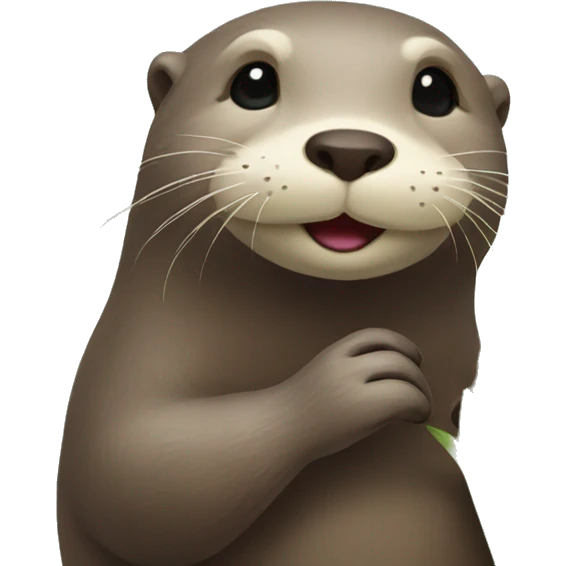 Otter with flower emoji