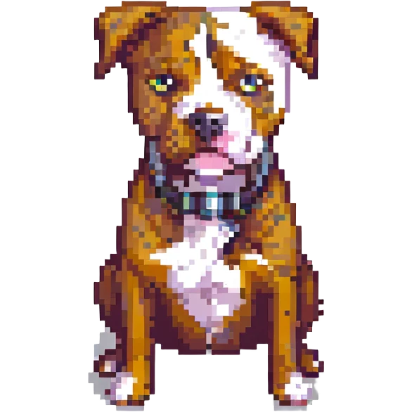 pitbull dog pixel art style emoji
