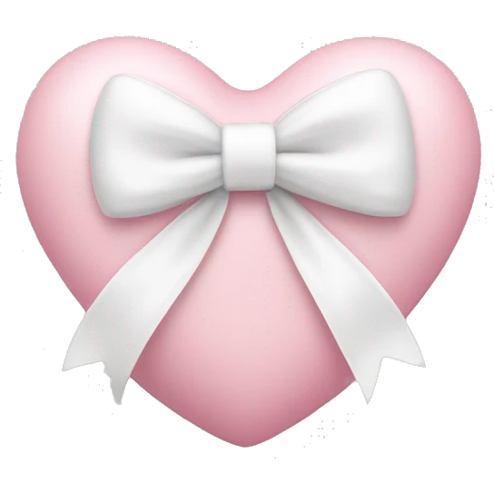Pastel pink heart with white bow emoji