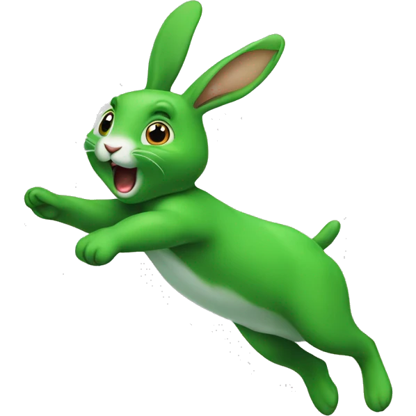 jumping green rabbit emoji
