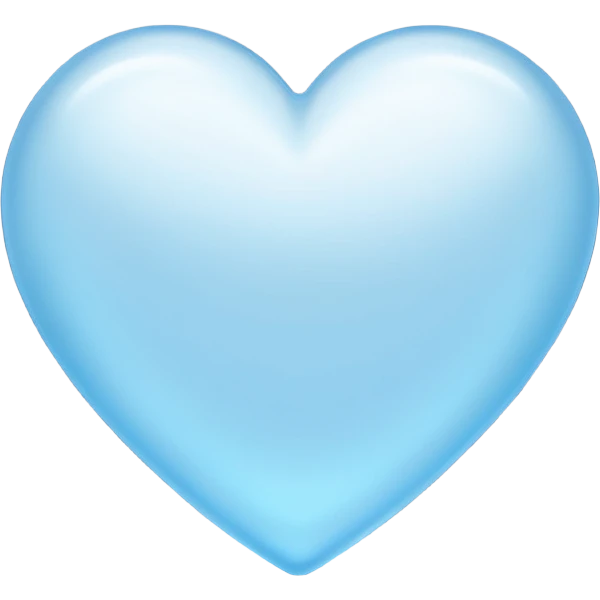 white heart with a soft blue glow emoji