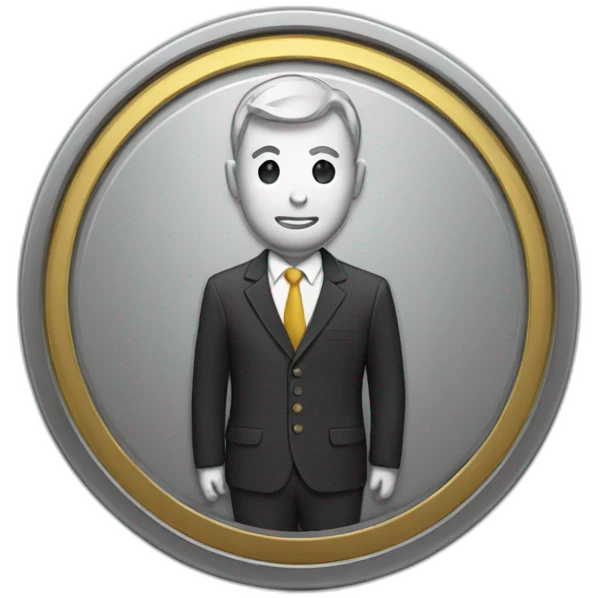 coin wearing a suit emoji