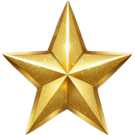 Estrela com 3 pontas roxa com glitter emoji