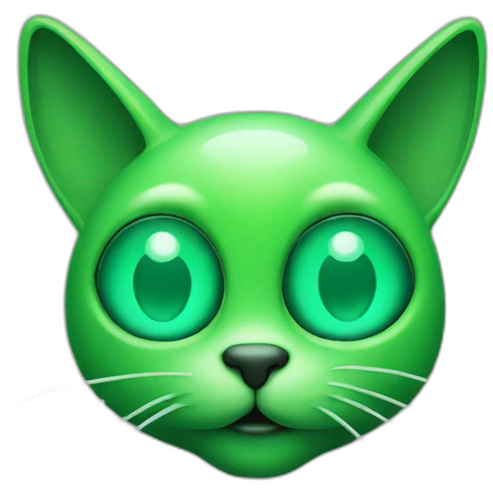 Green alien cat with 2 antennas  emoji