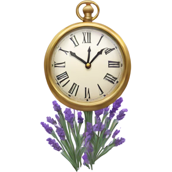 Lavender clock emoji
