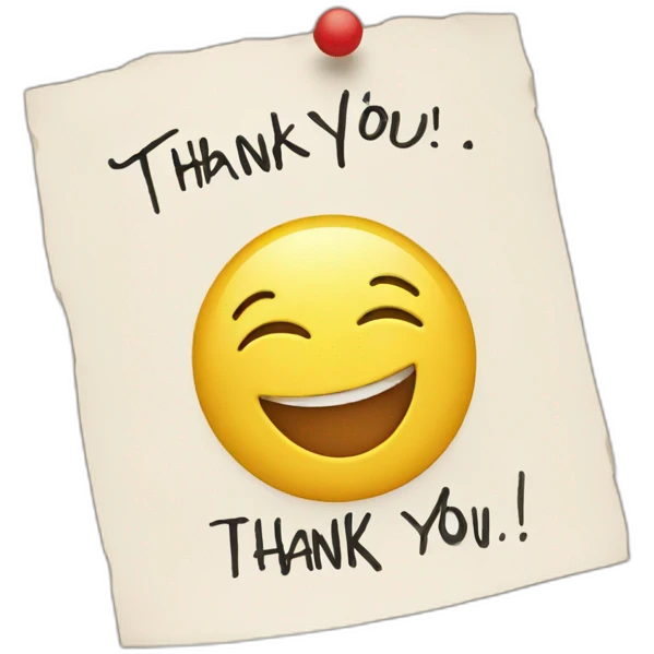 Thank you poster with thank you written emoji