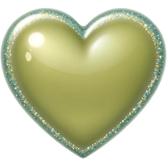 Pastel olive heart with many sparkles  emoji
