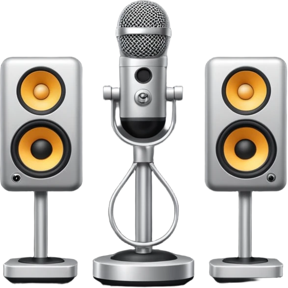 picture of studio with mic and speakers  emoji