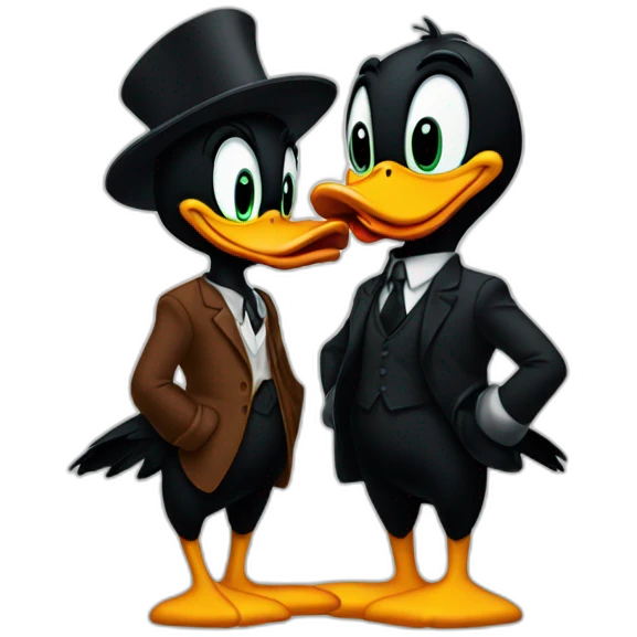 daffy duck kiss elon emoji