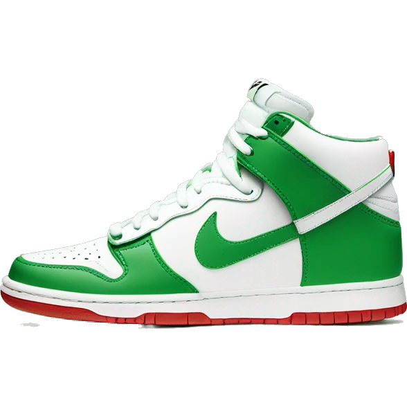 green and white sneakers nike b dunk emoji