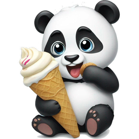 Panda eating ice cream emoji