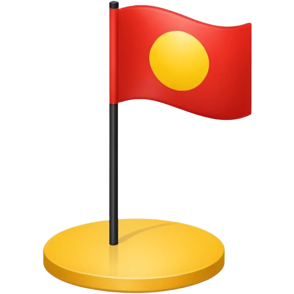 a flag with black on the top and red on the bottom with a small yellow circle in the middle with no pole emoji