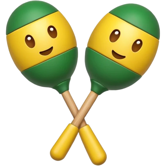 maracas amarillas y verdes emoji