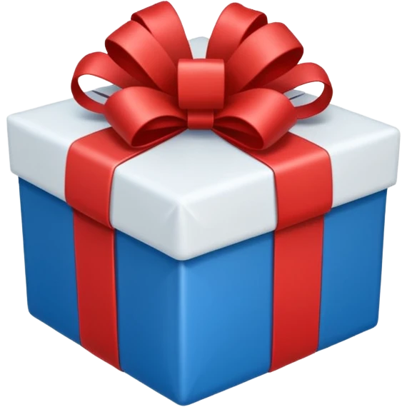 blue white present with fireworks emoji