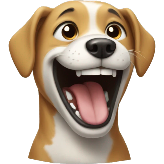 Dog laughing emoji