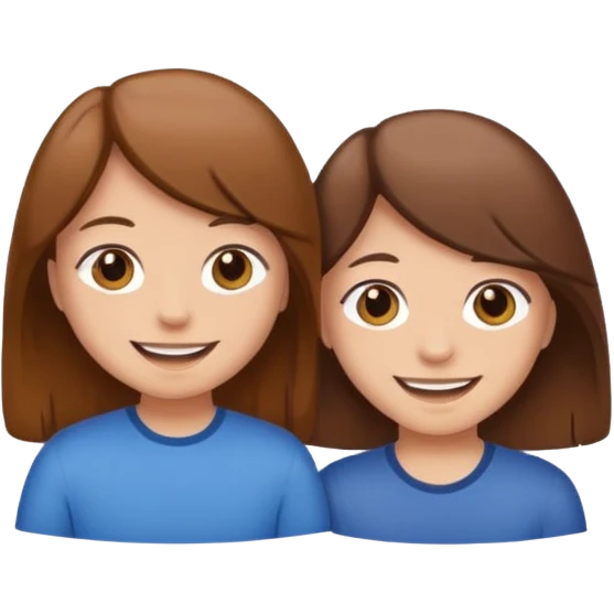 Make an best Friends Sticker in Cartoon Style with Brown and Brown hair emoji
