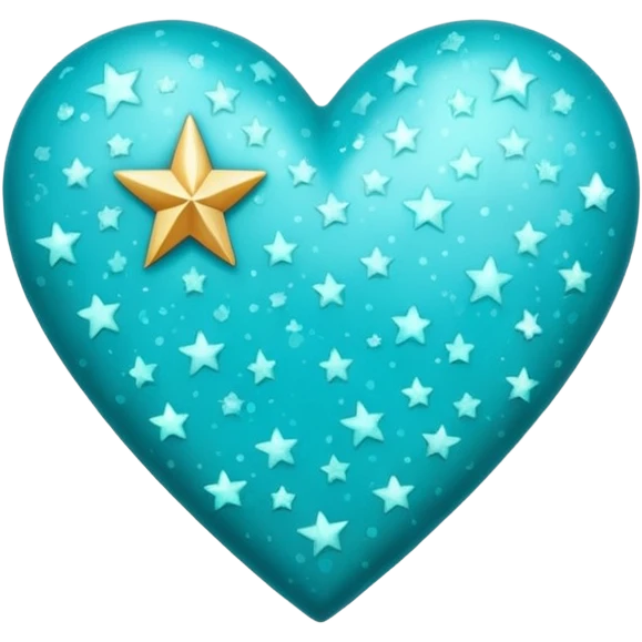Сердце бирюзовое в звездочку emoji