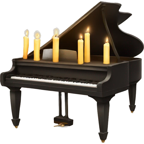 vintage piano with candles on top emoji