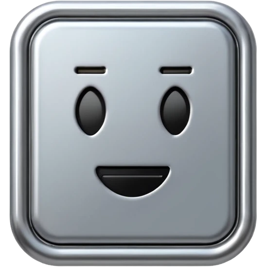 A futuristic microchip emoji made of polished silver chrome, minimal circuit details, smooth metallic surface, soft lighting, iOS emoji style, centered, clean white background emoji