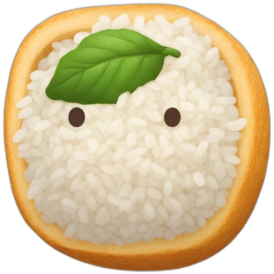Boulette de riz avec un visage  emoji