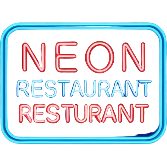 Neon restaurant sign emoji