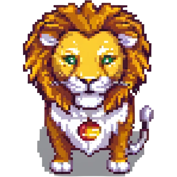 Galatasaray lion mascot pixel art emoji