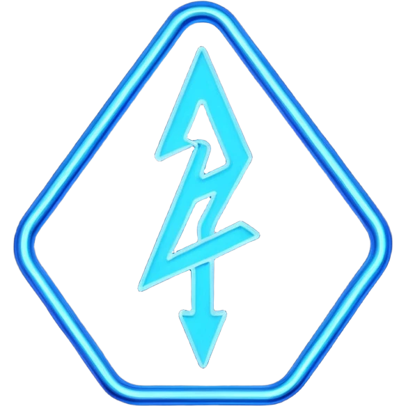 neon cyberpunk-themed icon representing awareness emoji