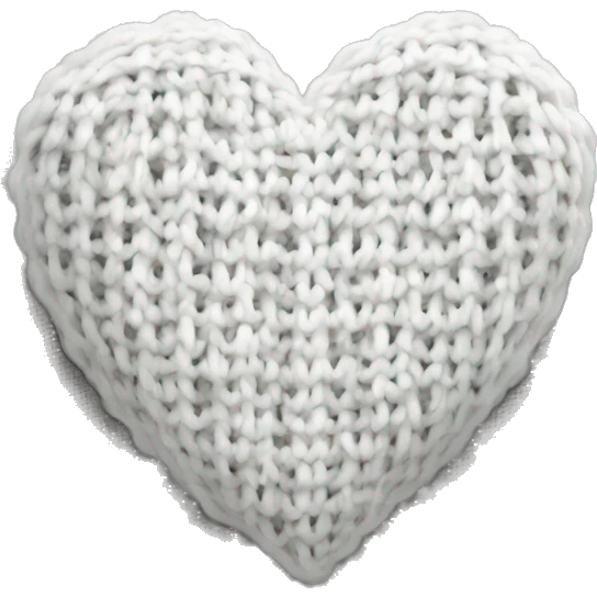 Knitted white heart emoji