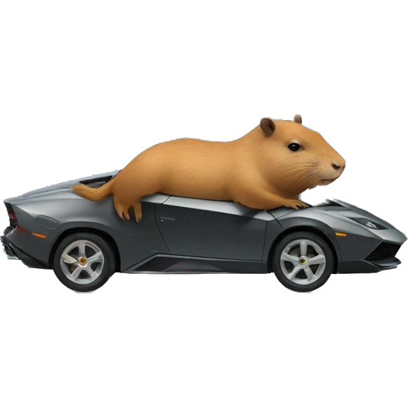 capybara driving lamborghini emoji