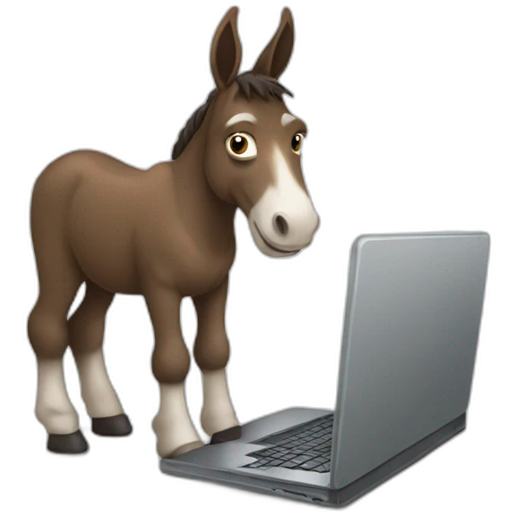 mule using a laptop emoji