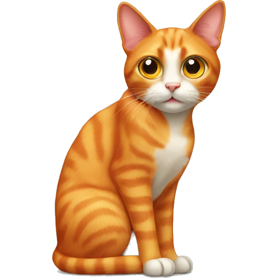 orange cat with big eyes and three color nose emoji