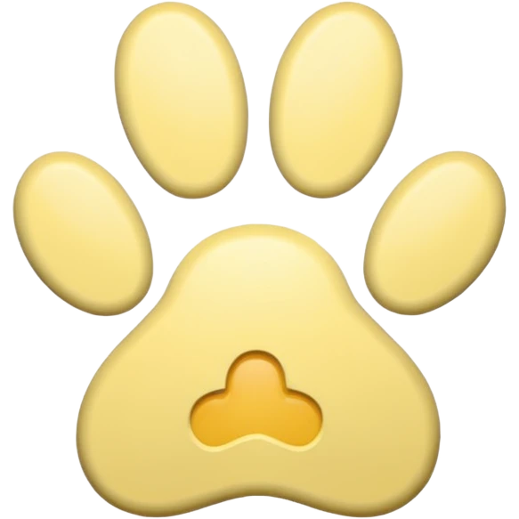 a pastel yellow pawprint emoji