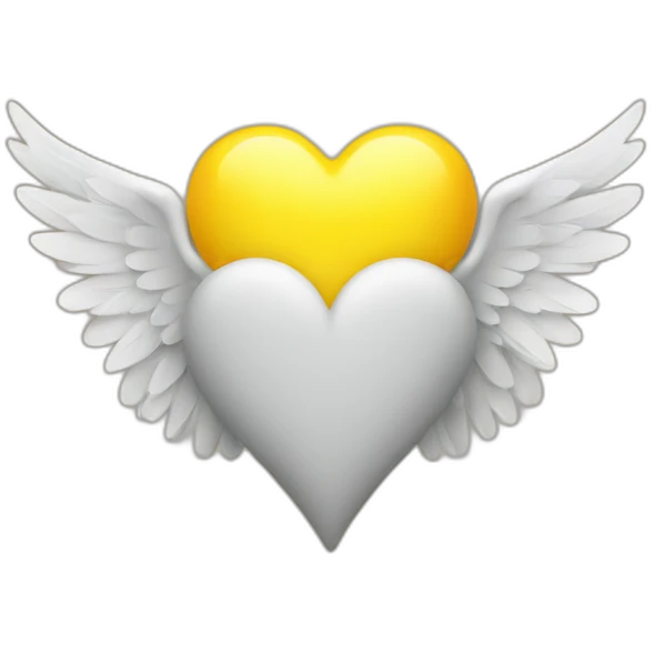 yellow heart with wings emoji