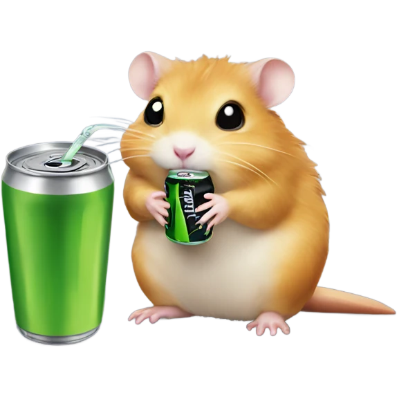 Hamster drink Monster Energy emoji