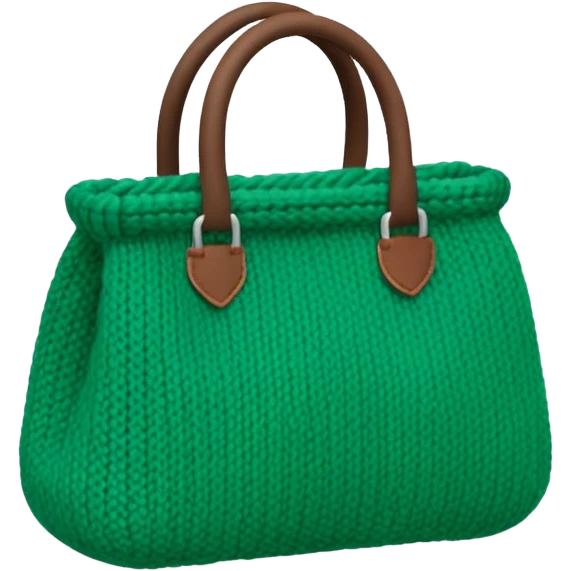 knitted bag green emoji