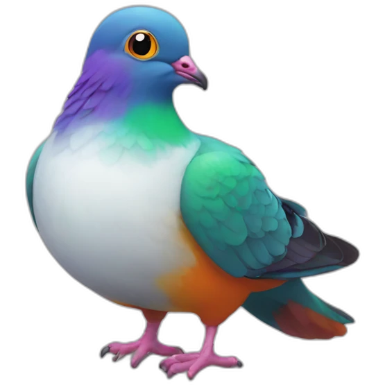 magic multicolor pigeon emoji