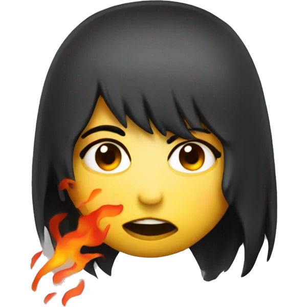 kiss emoji + fire emo emoji