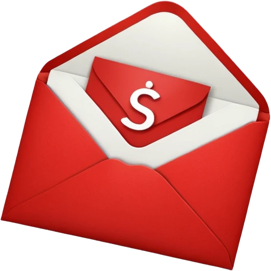 christmas red envelope letter with white "S" logo emoji
