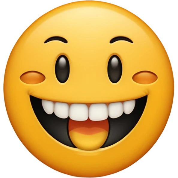 Emoji padrão preto com aparelho dentário com os dentes a mostra bem amarelo emoji