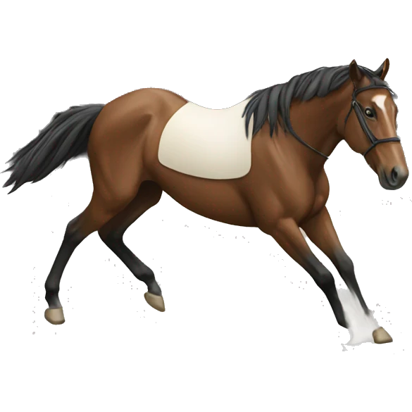 A horse running into a car emoji