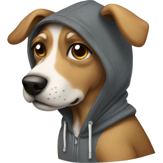 dog wearing hoodie emoji