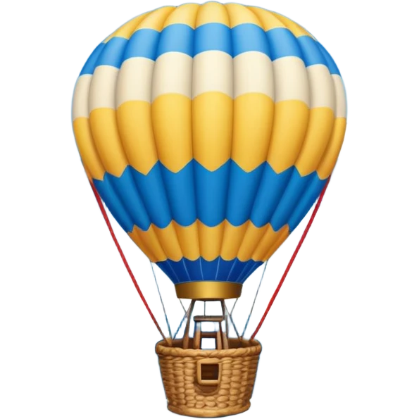 Hot air balloon above a scenic ocean emoji